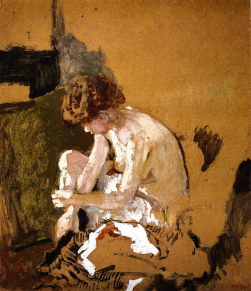 Model Removing Her Stockings by Edouard Vuillard