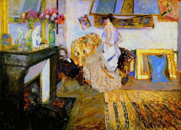 Model Undressing In The Studio, Rue Truffaut by Edouard Vuillard
