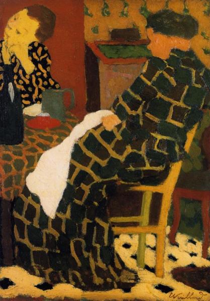Mother And Daughter At The Table by Edouard Vuillard