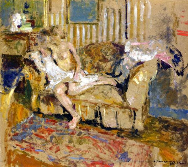 Nude In The Striped Salon by Edouard Vuillard