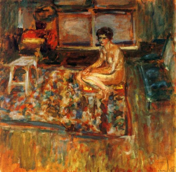 Nude On An Orange Rug by Edouard Vuillard