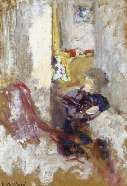 Sketch Of Woman Sewing by Edouard Vuillard