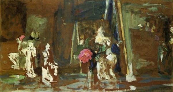 Statuettes On The Mantlepiece by Edouard Vuillard