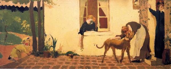 Stroking The Dog by Edouard Vuillard