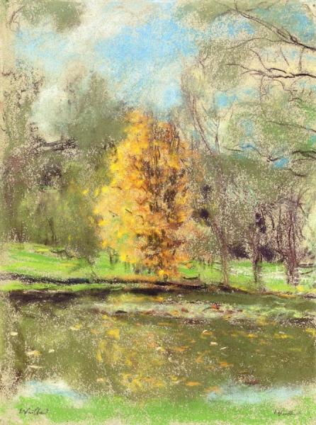 The Basin At Château Des Clayes by Edouard Vuillard