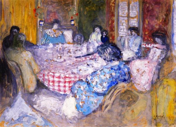The Checkered Tablecloth by Edouard Vuillard