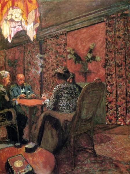 The Game Of Bridge - The Salon At The Clos Cêzanne by Edouard Vuillard