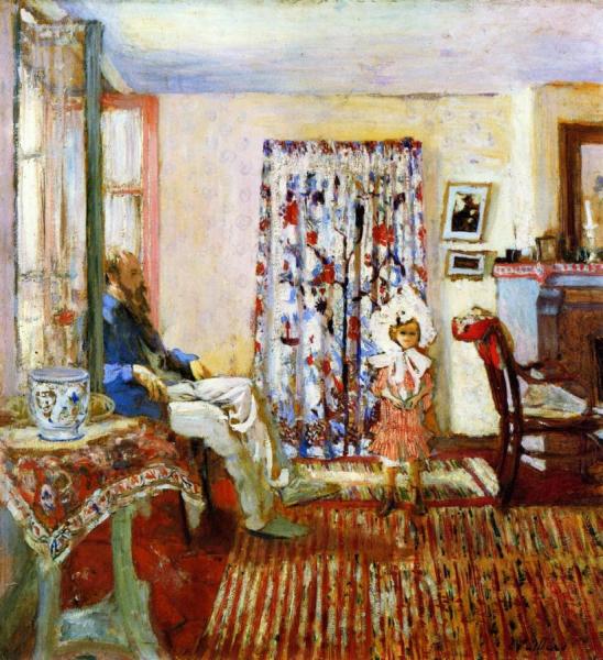 The Painter K.-x. Roussel And His Daughter Annette by Edouard Vuillard