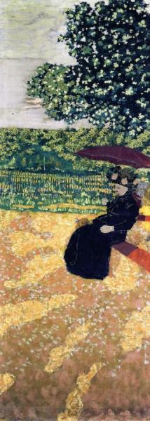 The Public Gardens - The Red Parasol by Edouard Vuillard