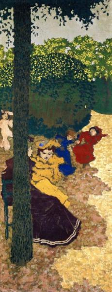 The Public Gardens - Young Girls Playing by Edouard Vuillard