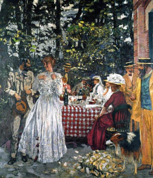 The Terrace At Vasouy: Luncheon by Edouard Vuillard