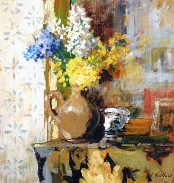 Vase Of Spring Flowers by Edouard Vuillard