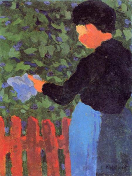 Woman At A Red Fence by Edouard Vuillard