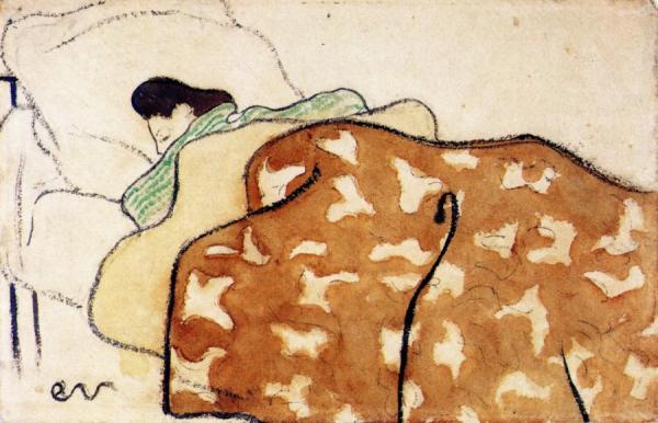 Woman In Bed by Edouard Vuillard Oil Painting Reproductions