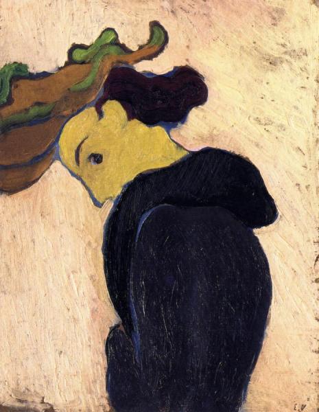 Woman In Profile Wearing A Green Hat by Edouard Vuillard