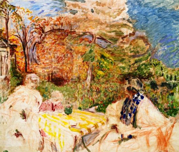 Women And Child At Clos Cézanne by Edouard Vuillard