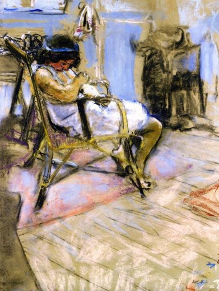 Young Girl In The Studio At Boulevard Malesherbes by Edouard Vuillard