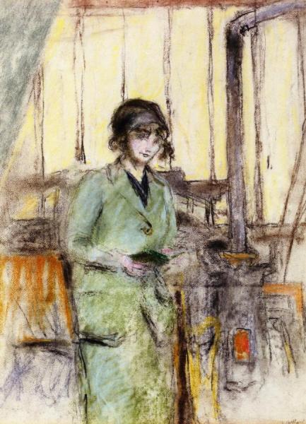 Young Woman Standing In The Studio by Edouard Vuillard