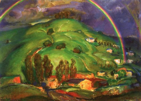 Edouard Vysekal Rainbow And Green Hills
