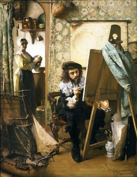 Artist In His Studio by Eduard Charlemont