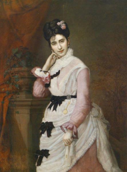 Portrait Of A Lady With Roses by Eduard Charlemont