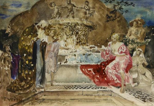 At The Fountain by Eduard Veith