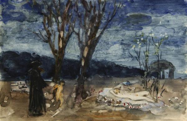 Genre Scene At Night by Eduard Veith