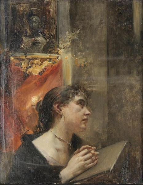 Praying In The Church by Eduard Veith