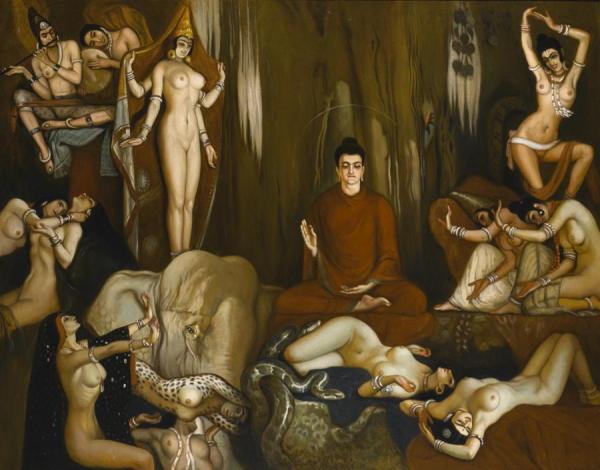 The Temptation Of Buddha, 1925 by Eduardo Chicharro Aguera Oil Painting Reproductions
