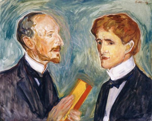 Albert Kollmann And Sten Drewsen by Edvard Munch
