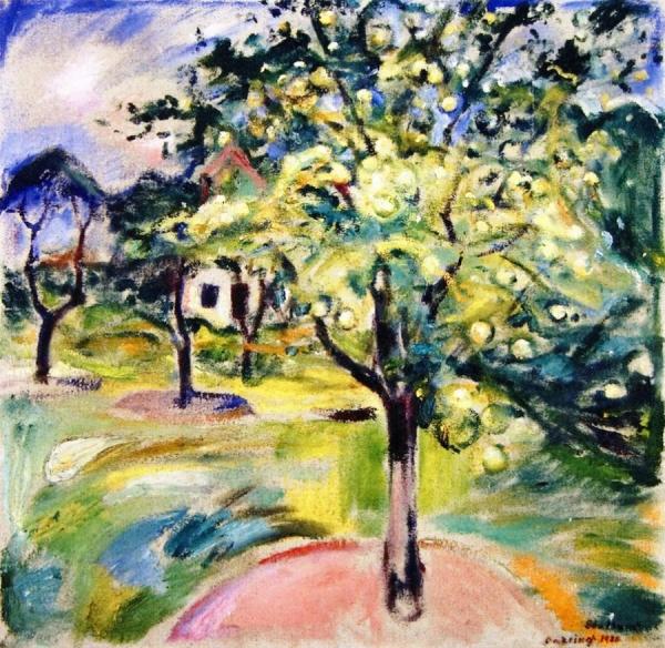 Apple Tree In The Garden At Ekely by Edvard Munch