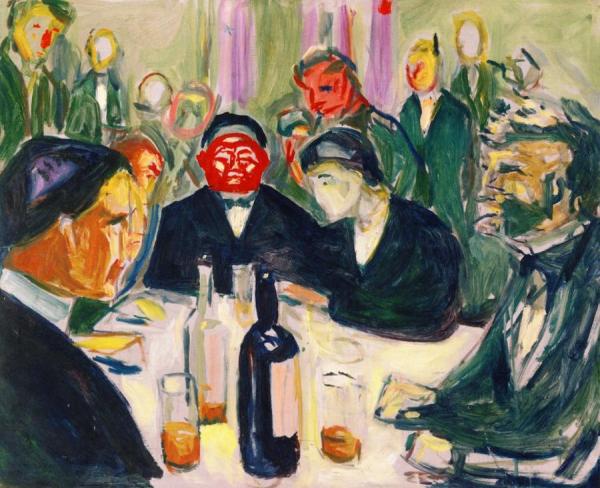 Around The Drinking Table by Edvard Munch