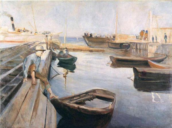 Arrival Of The Mail Boat by Edvard Munch