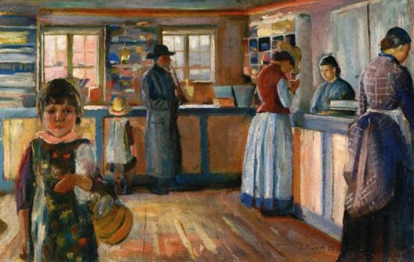 At The General Store In Vrengen by Edvard Munch