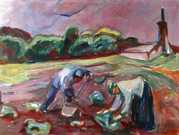At Work By The Greenhouse by Edvard Munch