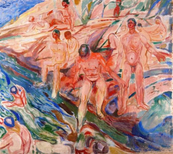 Bathing Me On Rocks by Edvard Munch