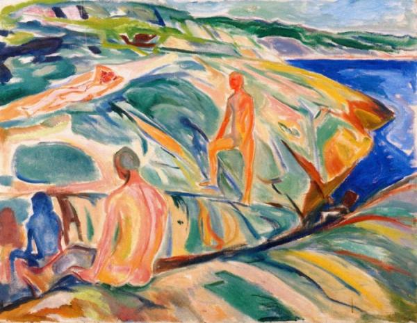 Bathing Men On Rocks by Edvard Munch