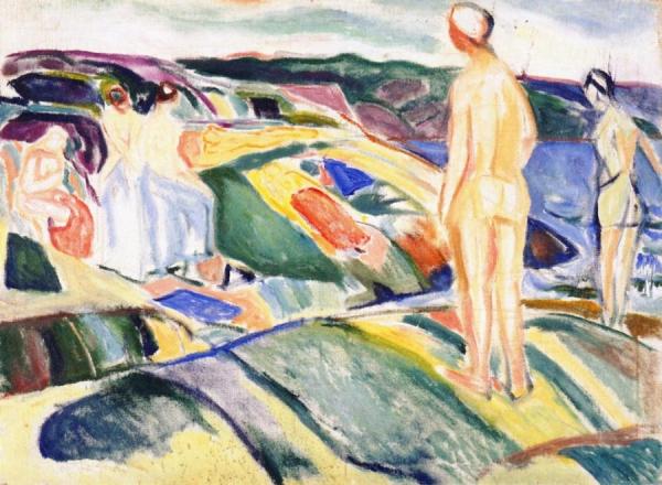 Bathing Women On Rocks by Edvard Munch Oil Painting Reproductions