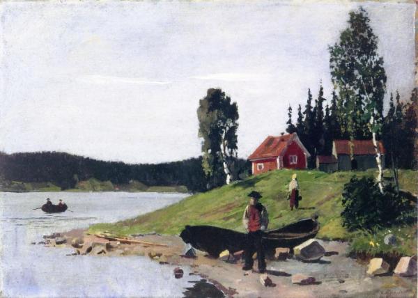 Bay With Boat And House by Edvard Munch Oil Painting Reproductions