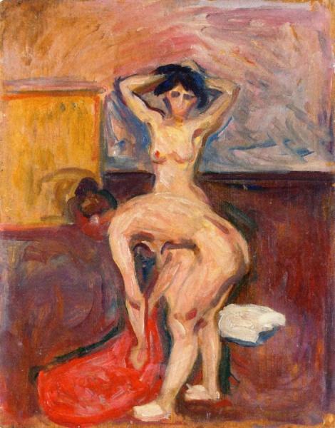 Bending And Upright Nude by Edvard Munch