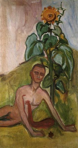 Bleeding Man And Sunflower by Edvard Munch