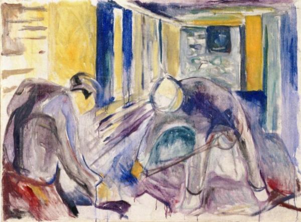 Building Workers In The Studio by Edvard Munch