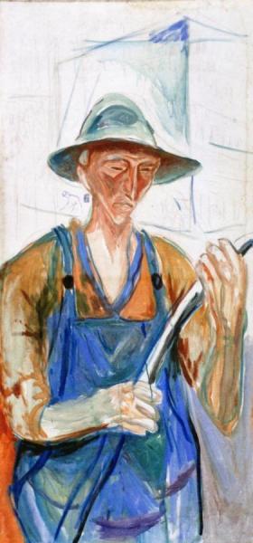 Building Workers In The Studio by Edvard Munch