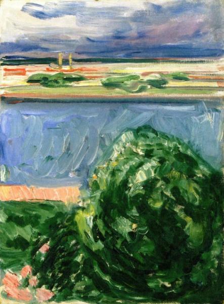 Canal With Dark Clouds by Edvard Munch