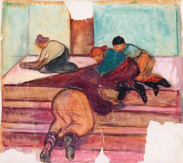 Charwomen On The Stairs by Edvard Munch Oil Painting Reproductions