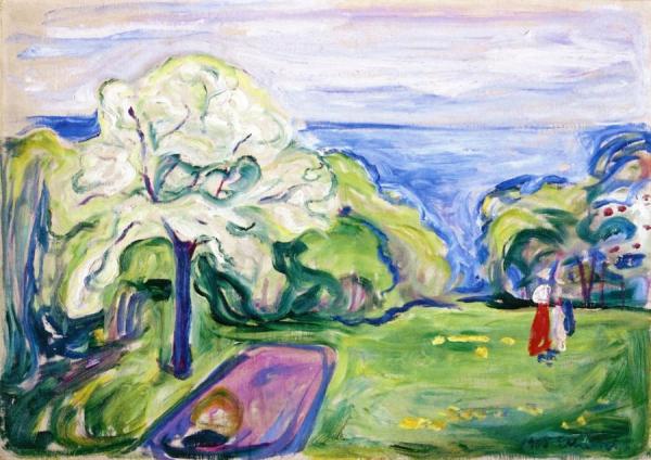Cherry Tree In Blossom by Edvard Munch Oil Painting Reproductions