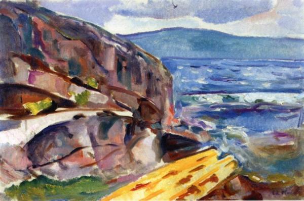 Coastal Landscape At Hvitsten by Edvard Munch