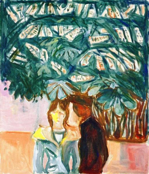 Encounter Beneath The Chestnut Tree by Edvard Munch