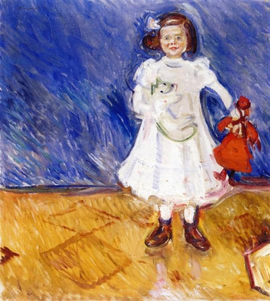 Erdmute Esche With Doll by Edvard Munch Oil Painting Reproductions