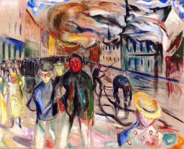 Fire At Grønland (a Borough In Oslo) by Edvard Munch Oil Painting Reproductions
